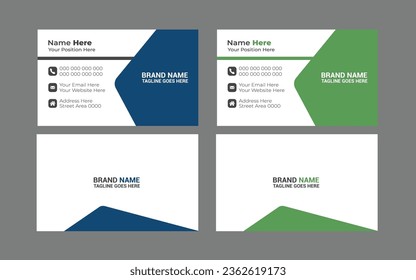 Creative and Clean Double-sided Business Card Template, Editable business card designs