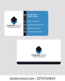 Plantilla de tarjeta de presentación de doble cara creativa y limpia. Ilustración de vectores de diseño plano. Diseño estacional