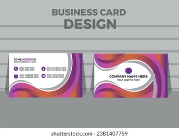 Creative and Clean Double-sided Business Card Template with two different colors. Flat Design Vector Illustration. Stationery Design
