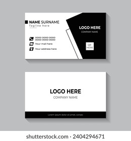 Plantilla de tarjeta de visita de doble cara creativa y limpia