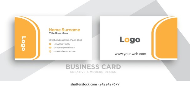 Creative and Clean Double-sided Business Card Template. Red and Black Colors. Flat Design Vector Illustration.