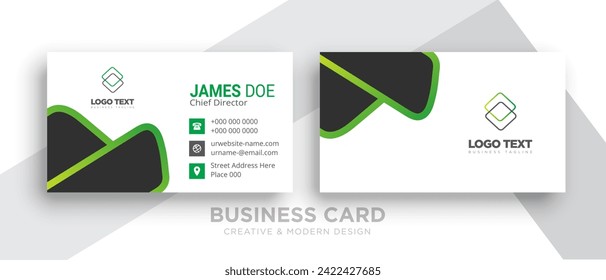 Creative and Clean Double-sided Business Card Template. Red and Black Colors. Flat Design Vector Illustration.
