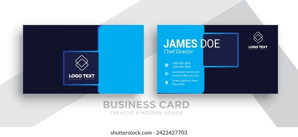 Creative and Clean Double-sided Business Card Template. Red and Black Colors. Flat Design Vector Illustration.
