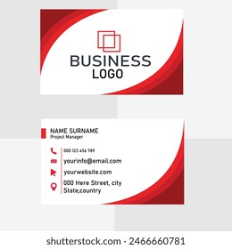 Creative and Clean Double-sided Business Card Template and  Flat Design Vector Illustration. Stationery Design,