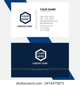 Creative and Clean Double-sided Business Card Template. Flat Design Vector Illustration. Stationery Design