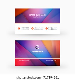 Creative and clean double-sided business card vector template. Flat design vector mockup. Stationery design