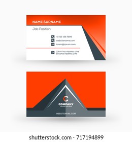 Creative and clean double-sided business card vector template. Flat design vector mockup. Stationery design