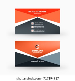 Creative and clean double-sided business card vector template. Flat design vector mockup. Stationery design