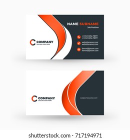 Creative and clean double-sided business card vector template. Flat design vector mockup. Stationery design