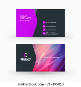 Creative and clean double-sided business card vector template. Flat design vector mockup. Stationery design