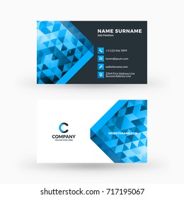 Creative and clean double-sided business card vector template. Flat design vector mockup. Stationery design