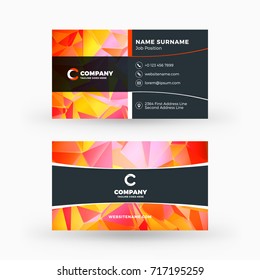 Creative and clean double-sided business card vector template. Flat design vector mockup. Stationery design