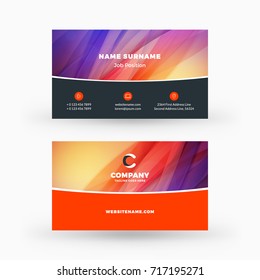 Creative and clean double-sided business card vector template. Flat design vector mockup. Stationery design
