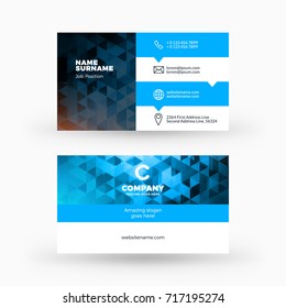Creative and clean double-sided business card vector template. Flat design vector mockup. Stationery design