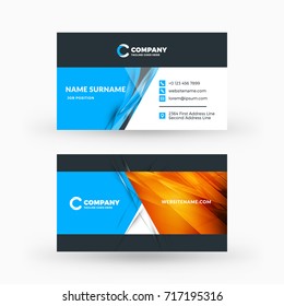 Creative and clean double-sided business card vector template. Flat design vector mockup. Stationery design