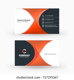 Creative and clean double-sided business card vector template. Flat design vector mockup. Stationery design