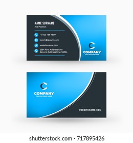 Creative and clean double-sided business card vector template. Flat design vector mockup. Stationery design