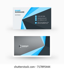 Creative and clean double-sided business card vector template. Flat design vector mockup. Stationery design