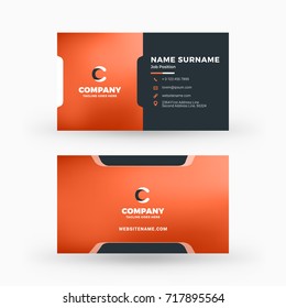 Creative and clean double-sided business card vector template. Flat design vector mockup. Stationery design