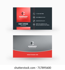 Creative and clean double-sided business card vector template. Flat design vector mockup. Stationery design