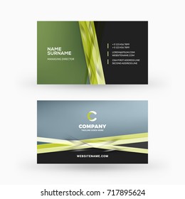Creative and clean double-sided business card vector template. Flat design vector mockup. Stationery design