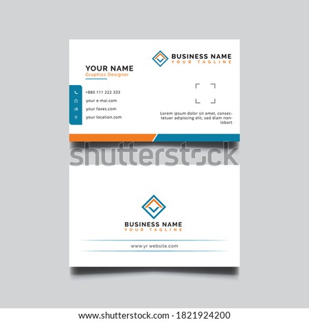 Creative and Clean Double-sided Business Card Template. Flat Design Vector Illustration. Stationery Design
