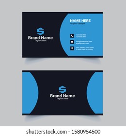 Creative and Clean Double-Sided Horizontal Modern and Flat Business Card Design Template-Vector