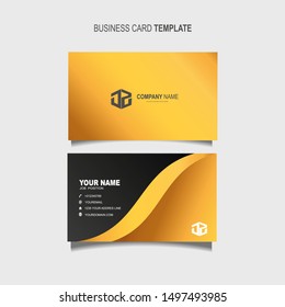 Creative and Clean Double-sided Luxury Business Card Template with gold colour Vector Illustration