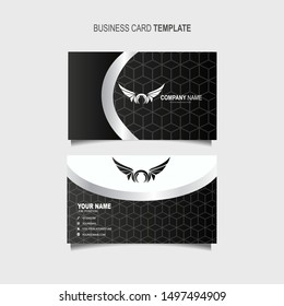 Creative and Clean Double-sided Luxury Business Card Template silver platinum Vector Illustration