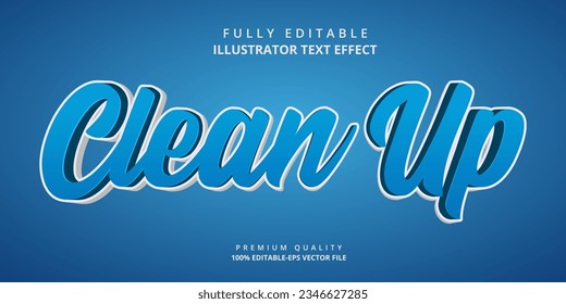 Creative clean up editable text effect style vector
