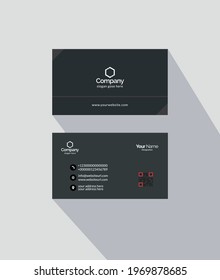Creative and Clean Gray color Double-sided Business Card Template,, Flat Design Vector Illustration, minimal minimalist Business card