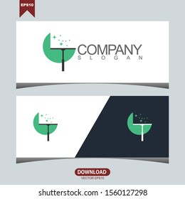 Creative clean green circle concept logo vector design