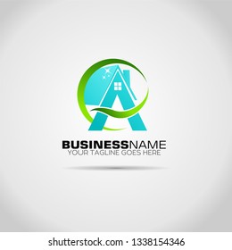 creative clean house logo