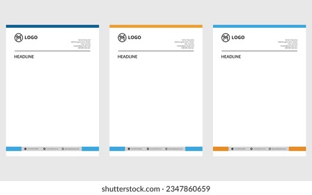 Creative and Clean Letterhead. Corporate modern Letterhead design.