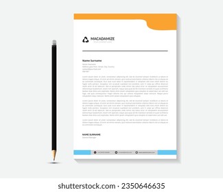 Creative and Clean Letterhead. Corporate modern Letterhead design.