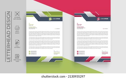 Creative  clean Letterhead Design vector template for your business or company with two-color background