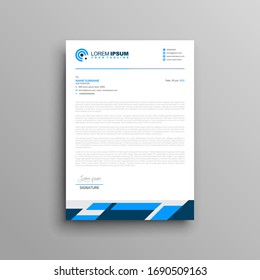 Creative and Clean letterhead Template design. Flat Design Vector Illustration. Stationery Design