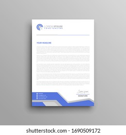 Creative and Clean letterhead Template design. Flat Design Vector Illustration. Stationery Design