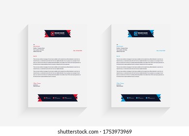 Creative and Clean letterhead Template design,Business style letter head templates
