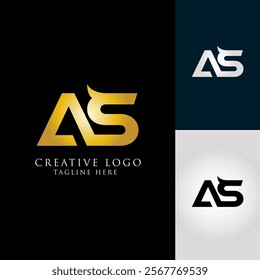 Creative and clean logo letters AS, vector design