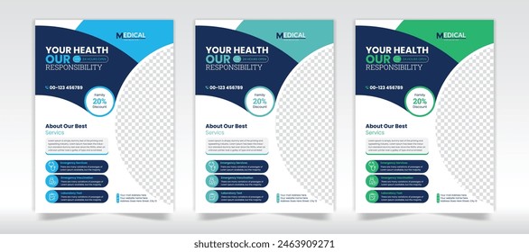 Creative and clean medical flyer design template