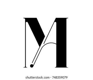 letras abstractas creativas, limpias y mínimas: logo MA,AM,A,M