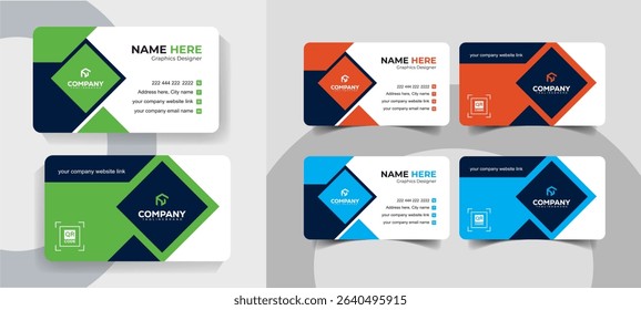 Creative Clean and Modern Business Card Template with Corporate Style