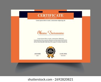 amostra de ideia de design de certificado moderno criativo limpo