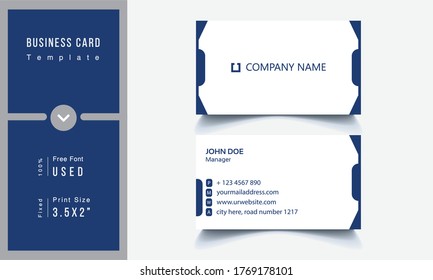 Plantilla de tarjeta de visita de color azul profesional creativo y limpio