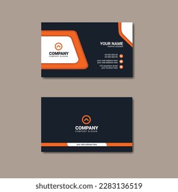 Creative clean orange shape modern business card template vector design