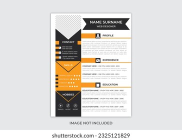 Creative clean professional resume design template .