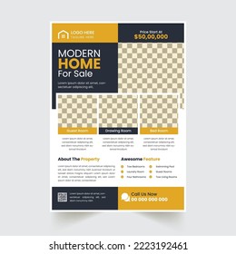 Creative and clean real estate flyer for real estate and property business. Modern Home Sale Flyer