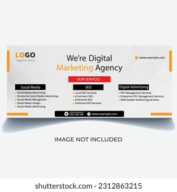Plantilla de diseño de fotos de portada de perfil de medios sociales limpios creativos para agencia de marketing digital