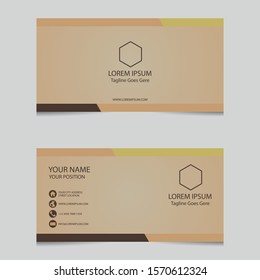 creative and clean vector business card template with brown element. modern business card template.
